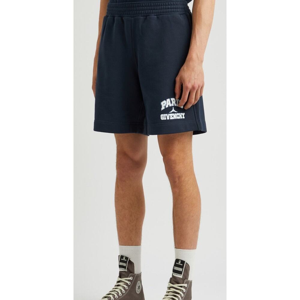 Givenchy Paris Logo Sweat Shorts Navy Cotton Designer Shorts NWT Size L - NWT - Picture 3 of 9